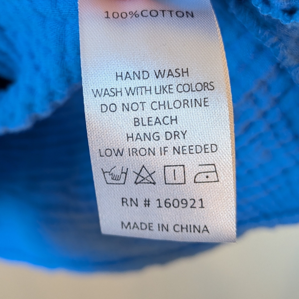 S'EDGE Blue Gauze Cotton Matching Lounge Set Coco Top Holden Shorts Medium - Picture 7 of 11